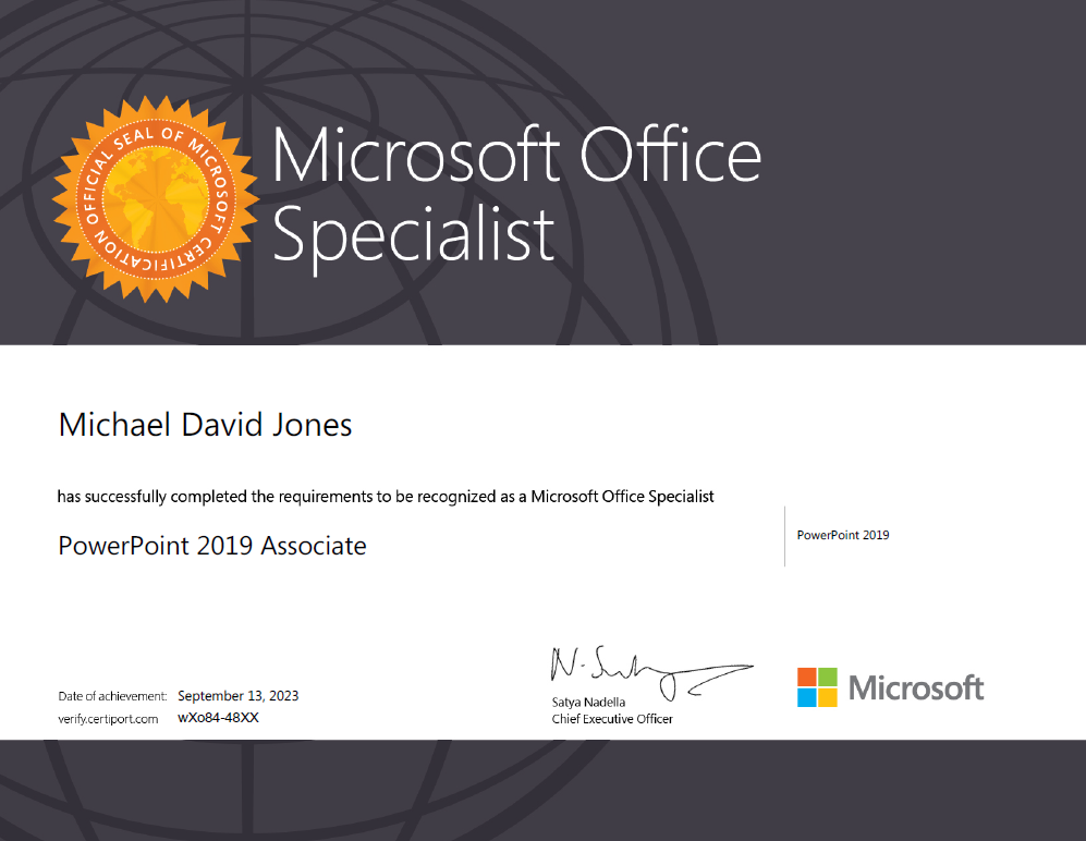 PowerPoint certification